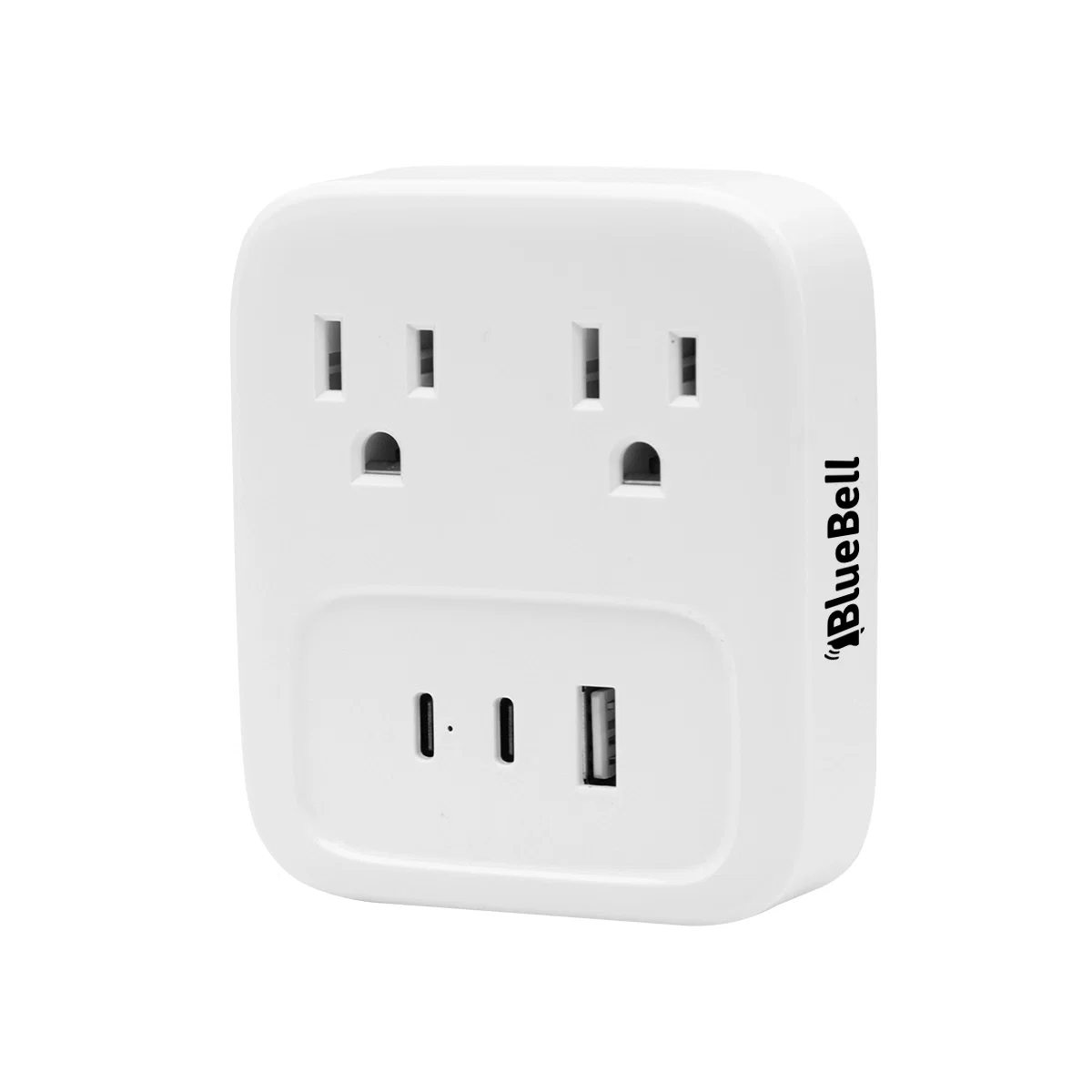Type-C wall adapter with folding prongs, about three inches wide