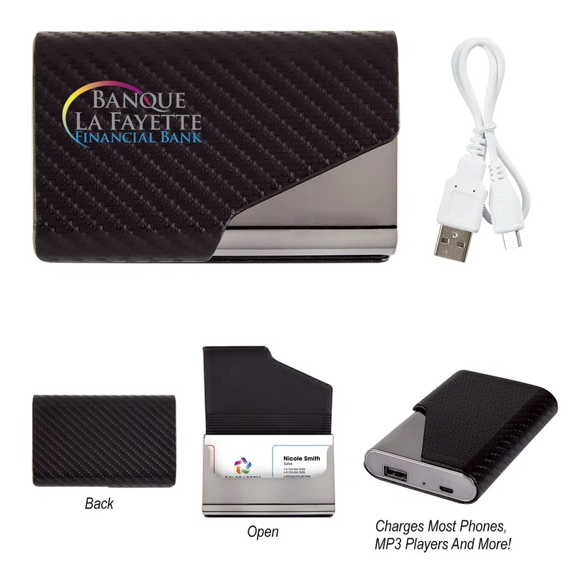 UL Listed 2-In-1 Zeus Power Bank With Card Holder — view 8