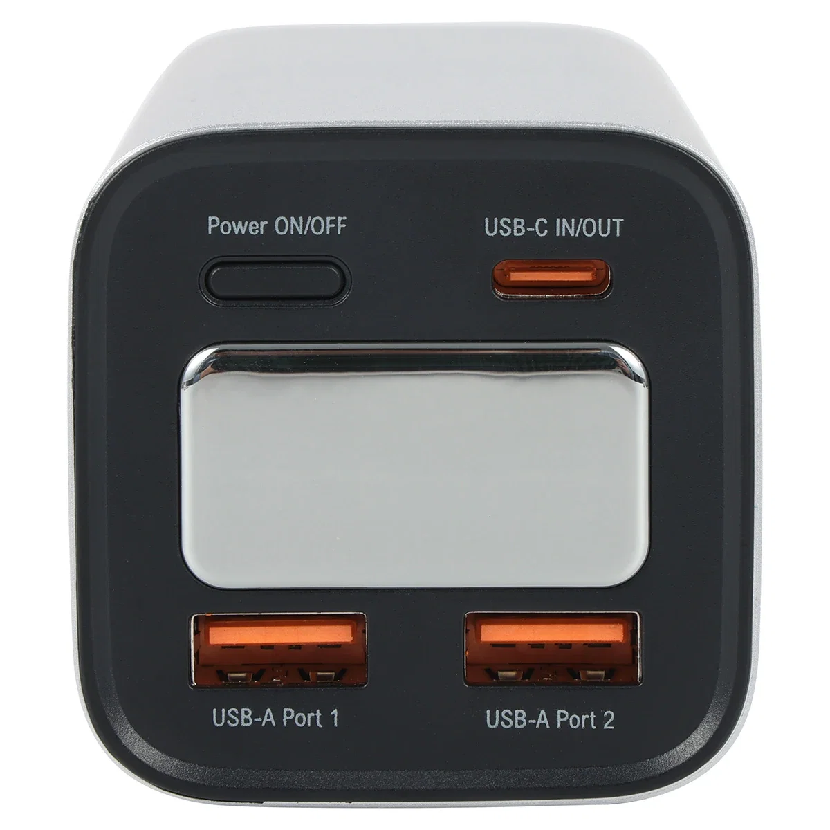 Close-up of the custom Ultimate power bank's logo imprint area