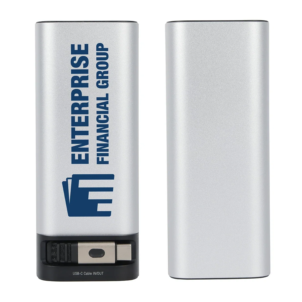 Ultimate power bank with its retractable charging cable extended