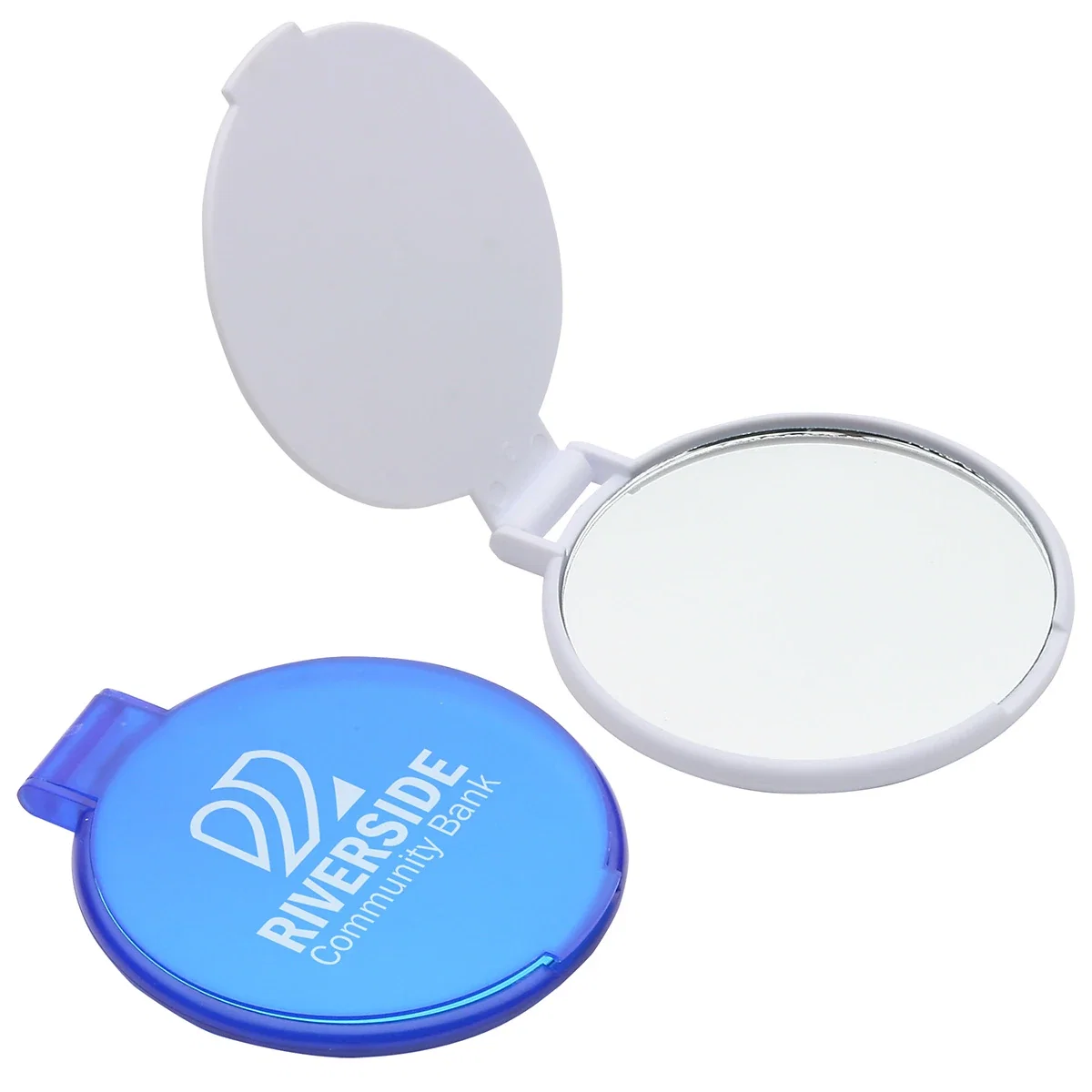 Ultra thin pocket mirror with a hinged protective lid, 2.5 x 2.5 inches