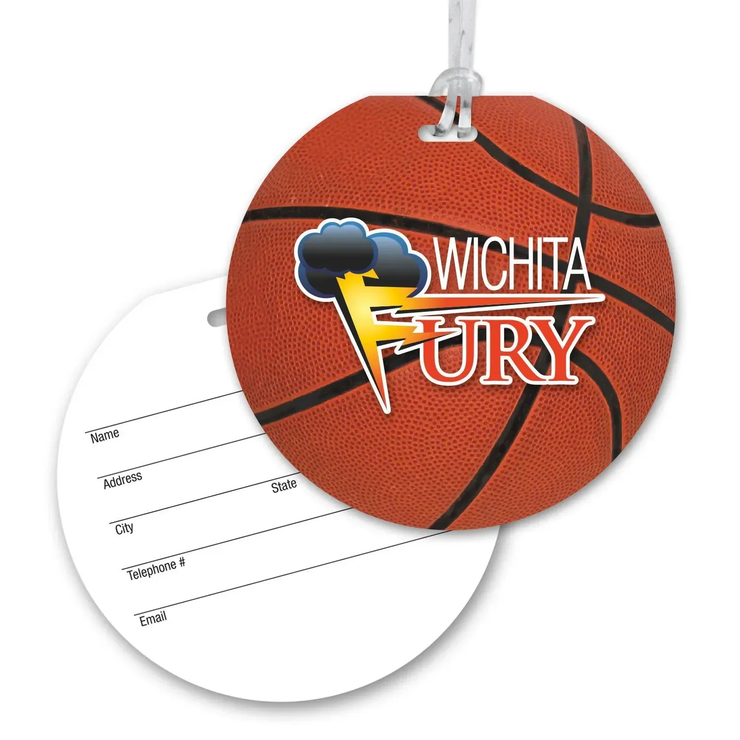 Ultra-Thin Round Luggage Tag with Clear Strap — view 3