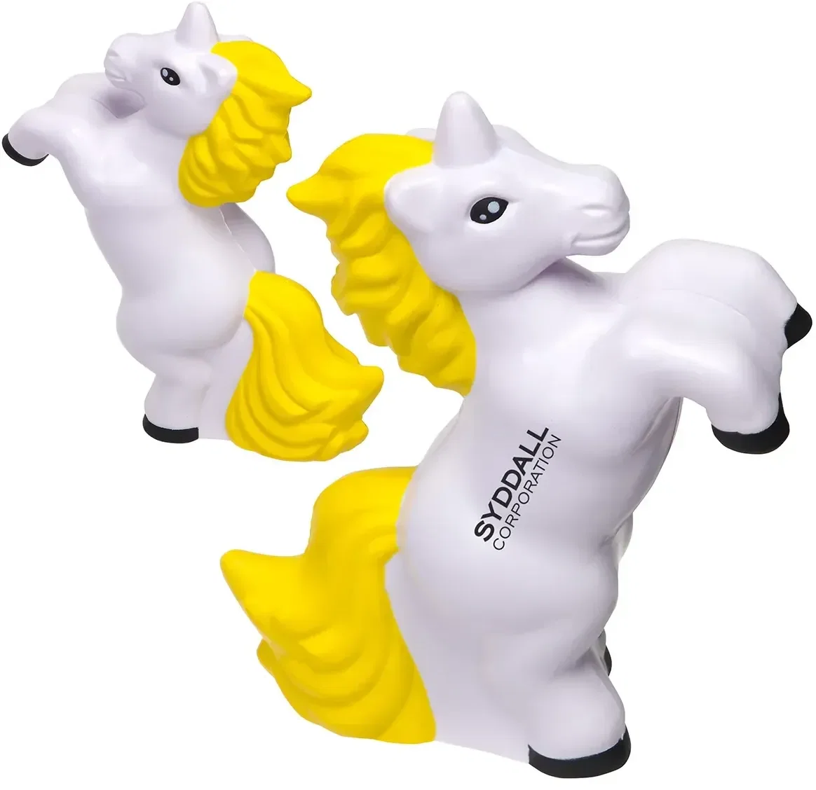 Custom Unicorn Stress Reliever, branded colorful unicorn squeeze toy with logo print for children's events