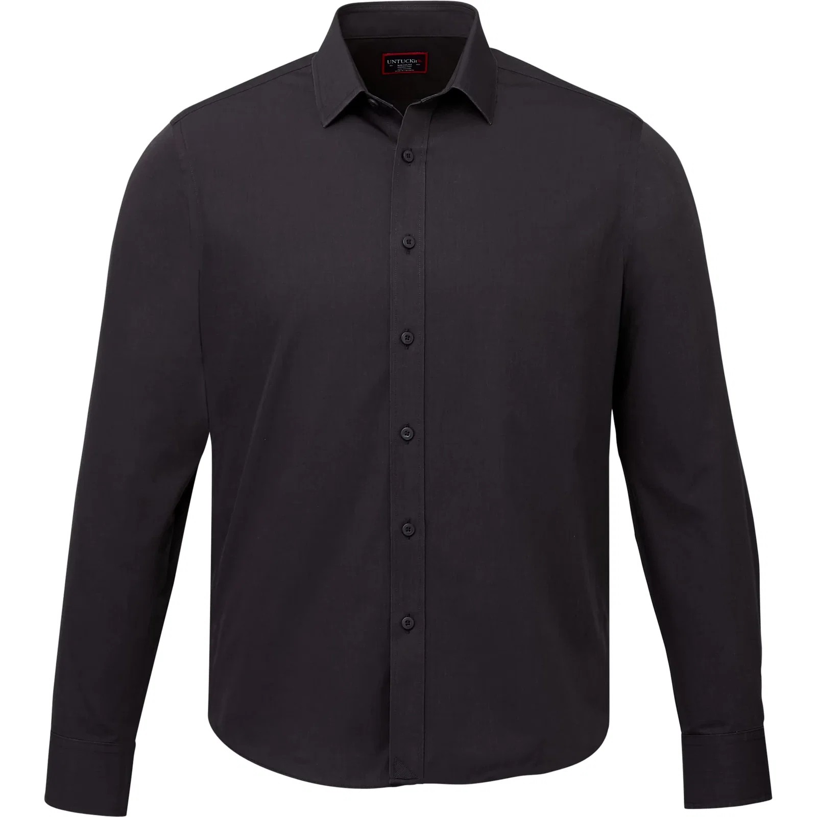 Custom UNTUCKit Men's Long Sleeve Wrinkle-Free Shirt - Black Stone — view 7