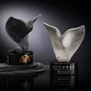 Stonecast Cresting Wave Sculpture Award on Crystal Base