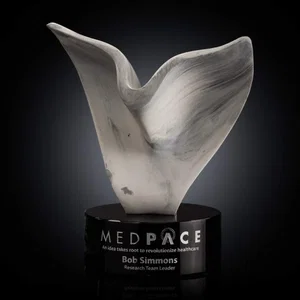 Stonecast Cresting Wave Sculpture Award on Crystal Base