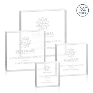 Starfire Crystal Square Award With Five Graduated Sizes