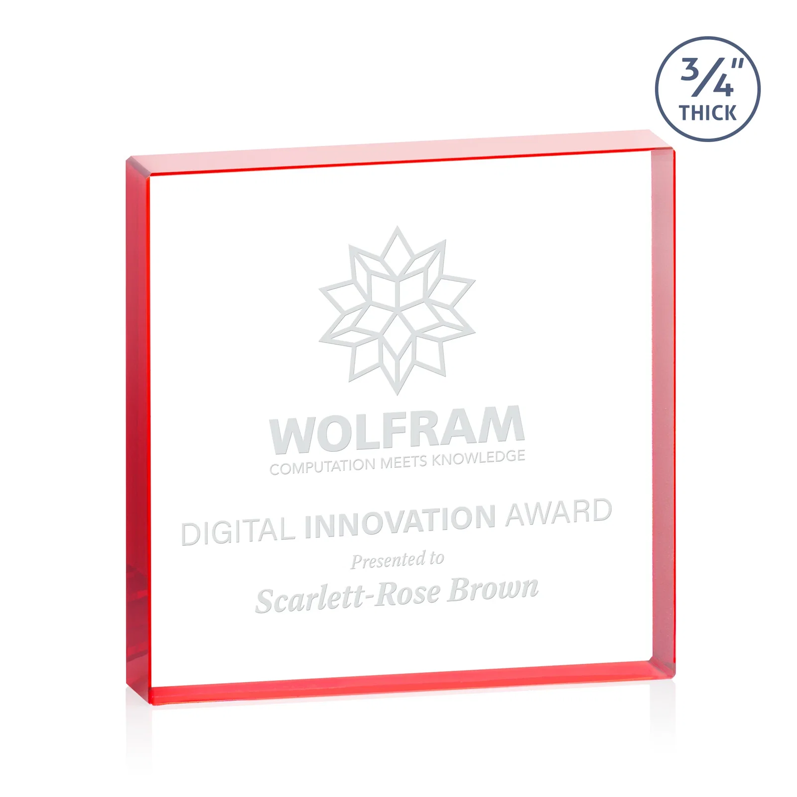Promotional Starfire Crystal Square Award With Five Graduated Sizes, desk awards for corporate award ceremonies