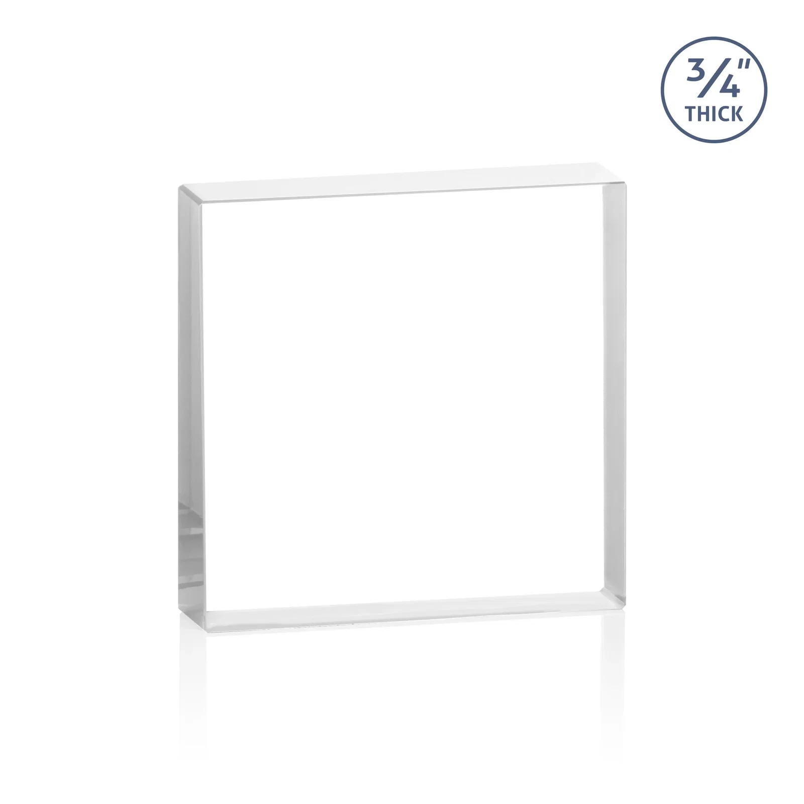 Custom printed Starfire Crystal Square Award With Five Graduated Sizes, desk awards for retirement presentations