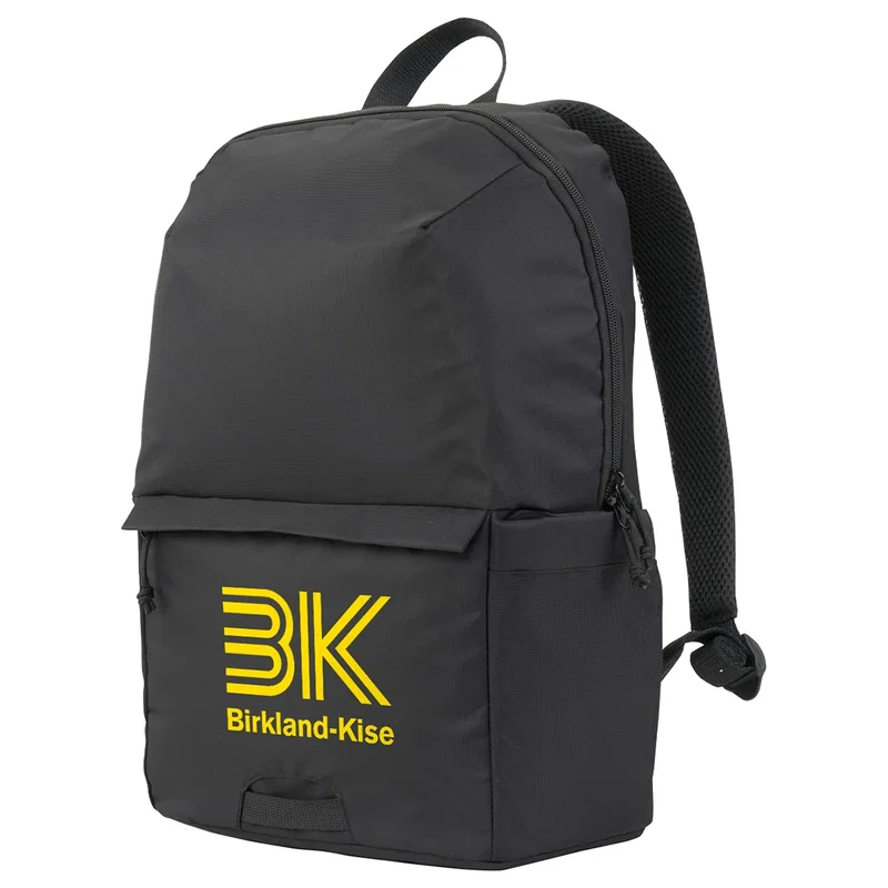 Interior view of the Uptown Recycled Nylon Backpack showing the main storage compartment