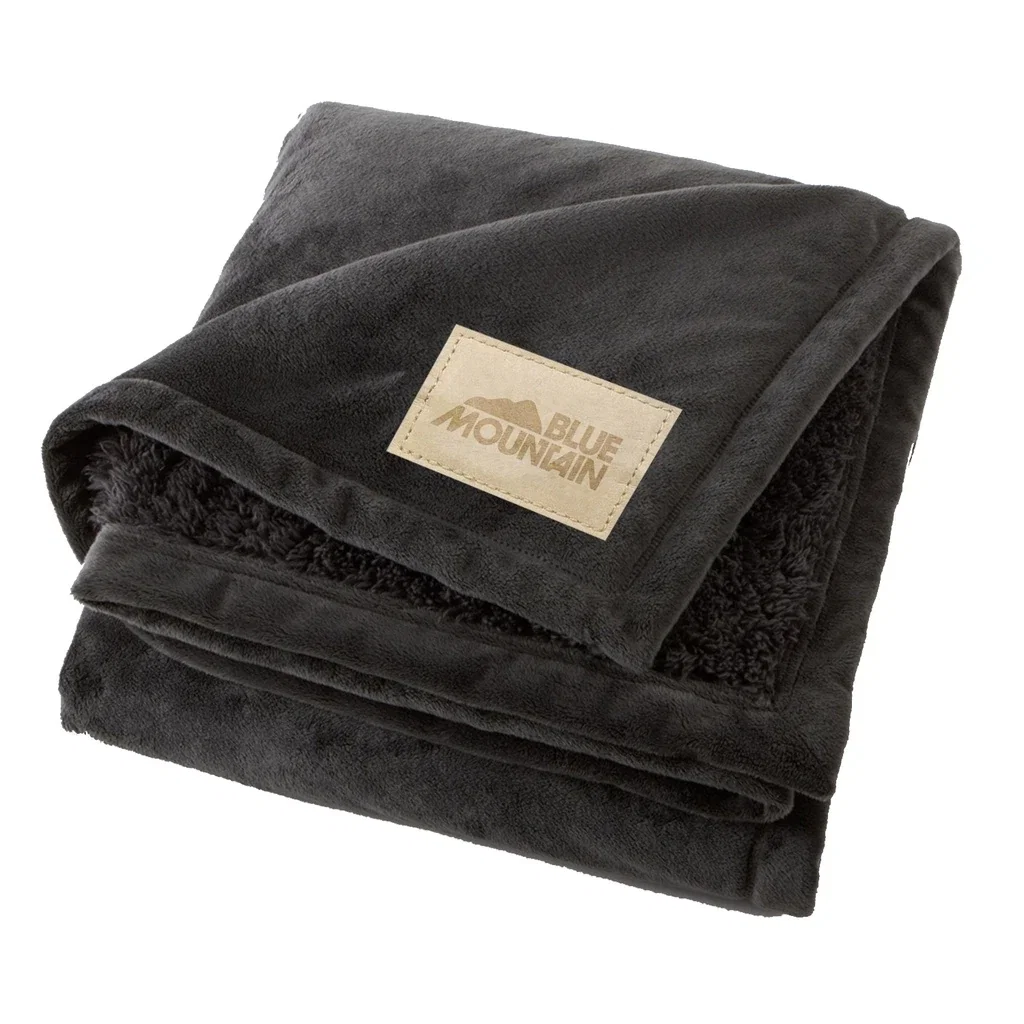 Custom Printed Urban Alpaca Throw — Charcoal Gray — view 3