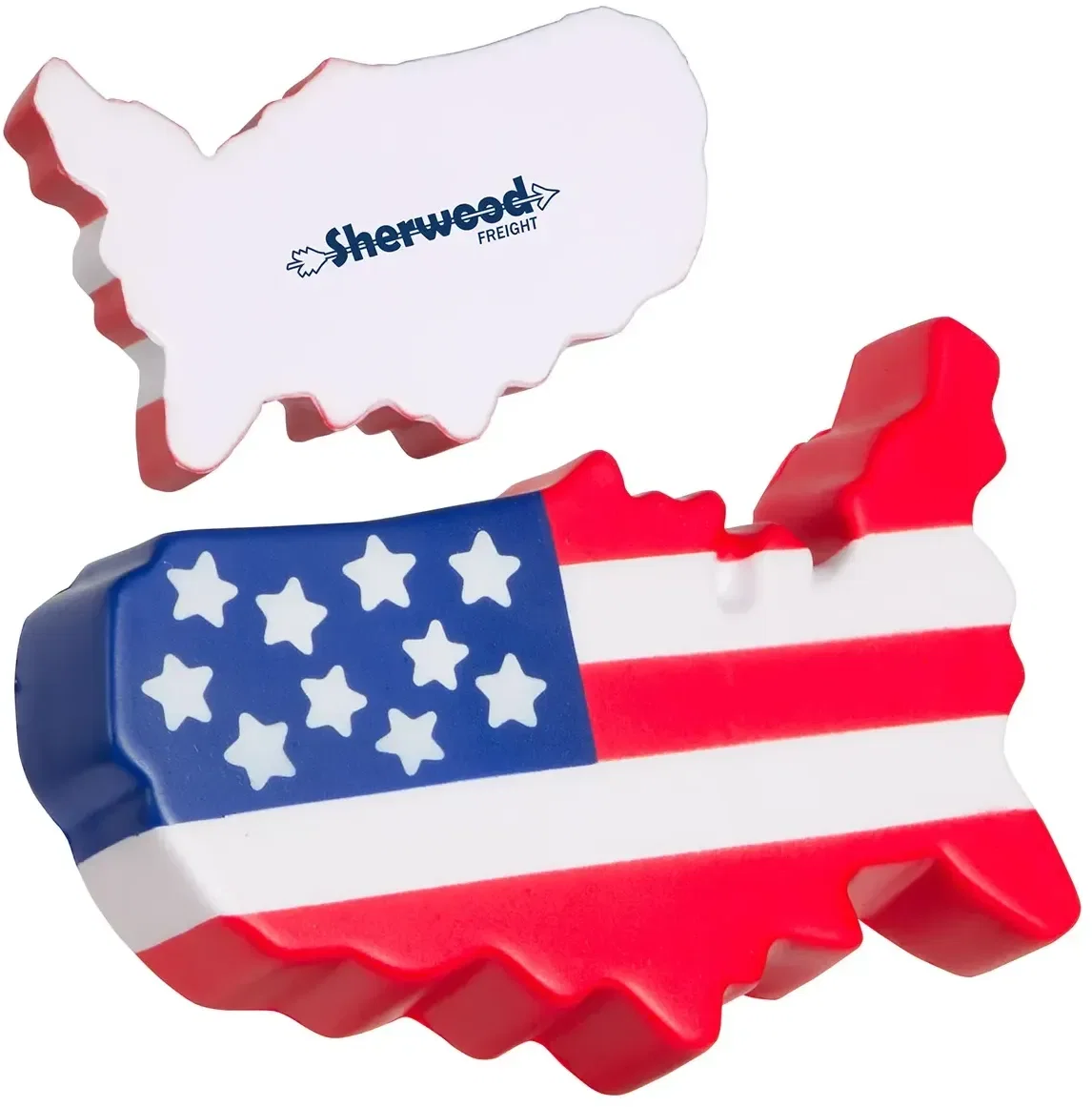 US Map Stress Reliever, custom USA-shaped promotional stress ball with logo imprint