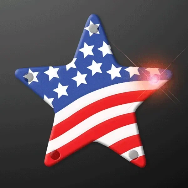 USA American Flag Star Flashing Pin — view 2