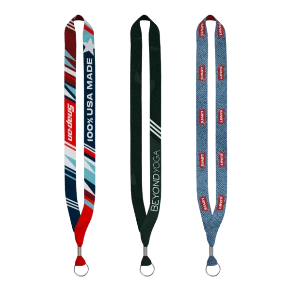 USA Made 0.75" Dye-Sublimated Lanyard with Zinc Crimp & Zinc Split-Ring