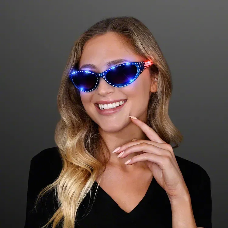 USA Stars & Flag Stripes LED Flashing Sunglasses — view 2