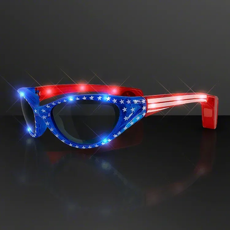 USA Stars & Flag Stripes LED Flashing Sunglasses — view 3