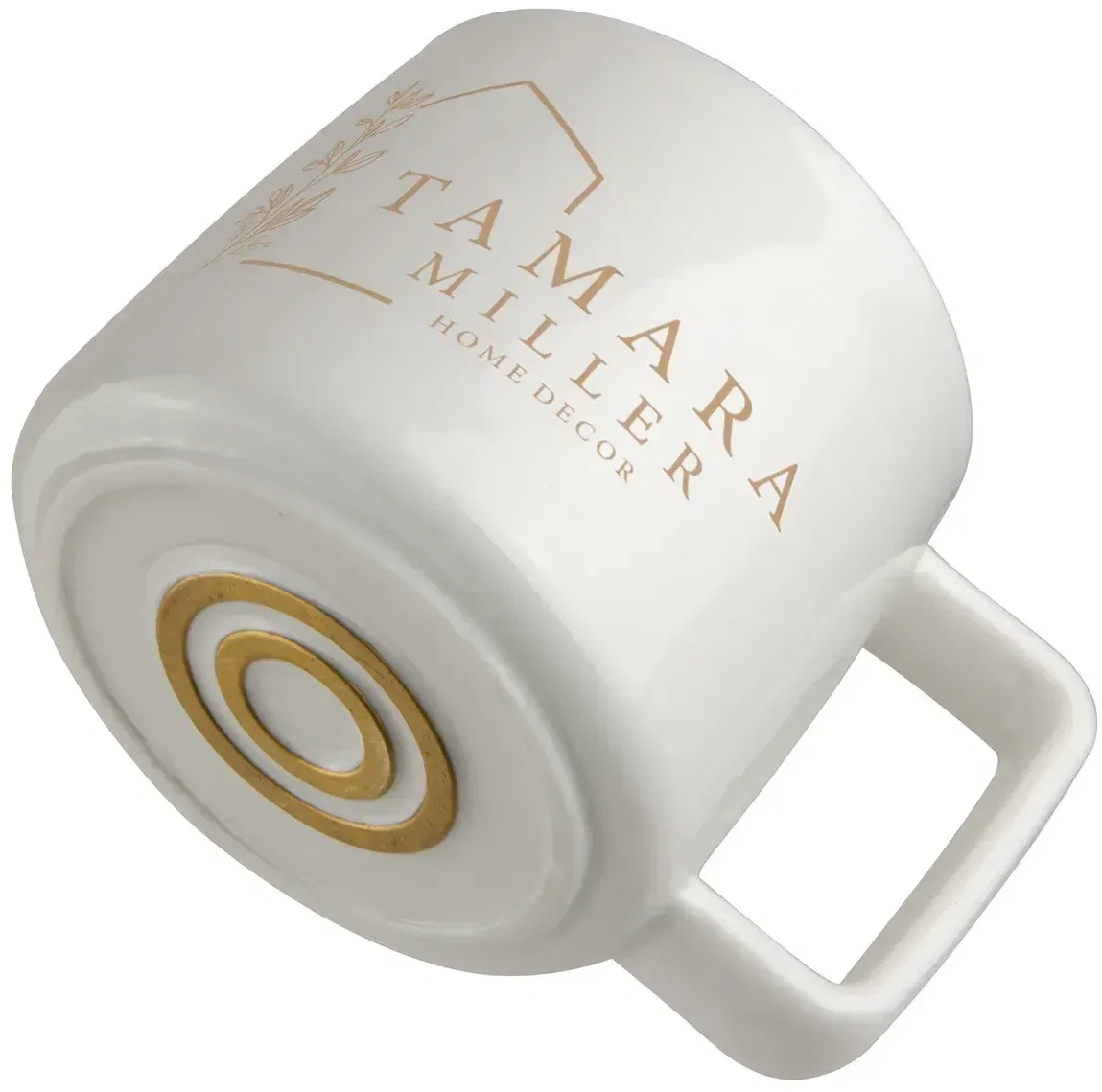 Custom bamboo mug warmer with mug and USB cable detail
