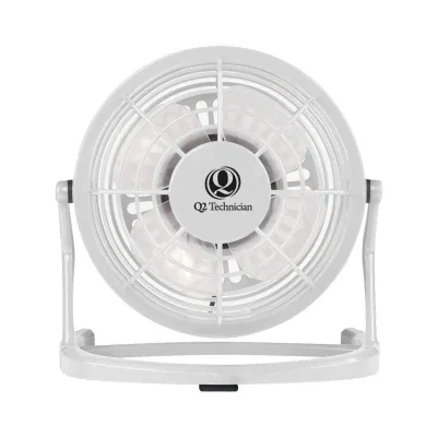 Angled view of the small personal cooling fan