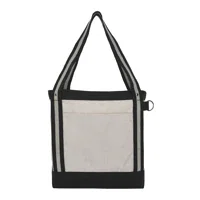 V Natural Striped Recycled Cotton Boat Bag — view 2