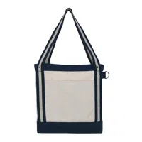 V Natural Striped Recycled Cotton Boat Bag — view 4