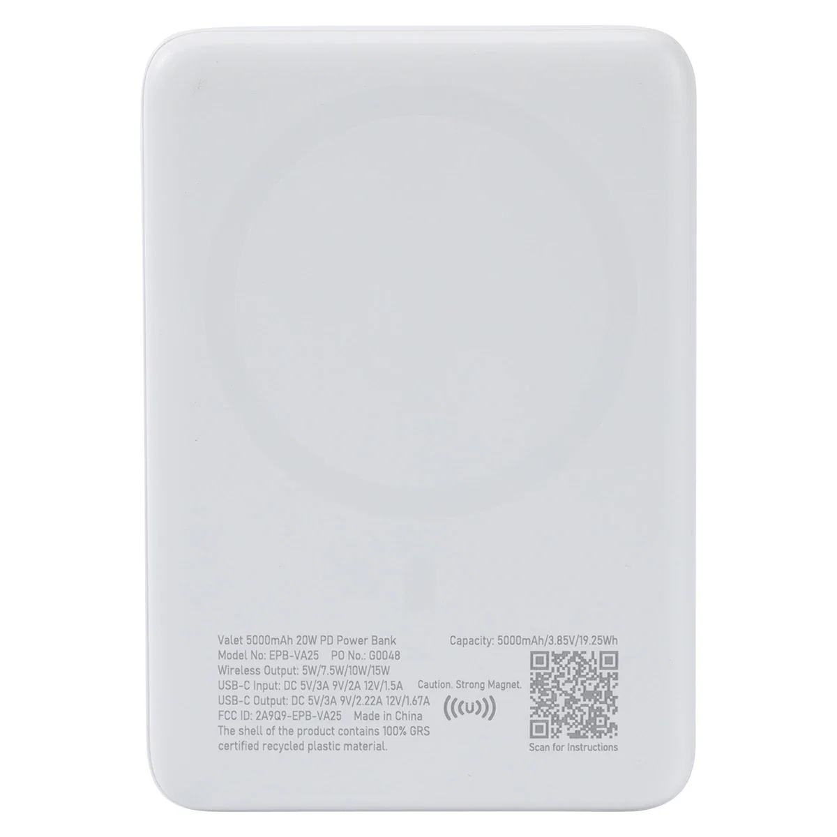 Promotional Valet magnetic power bank snapped to a phone, custom branded 5000mAh wireless charger