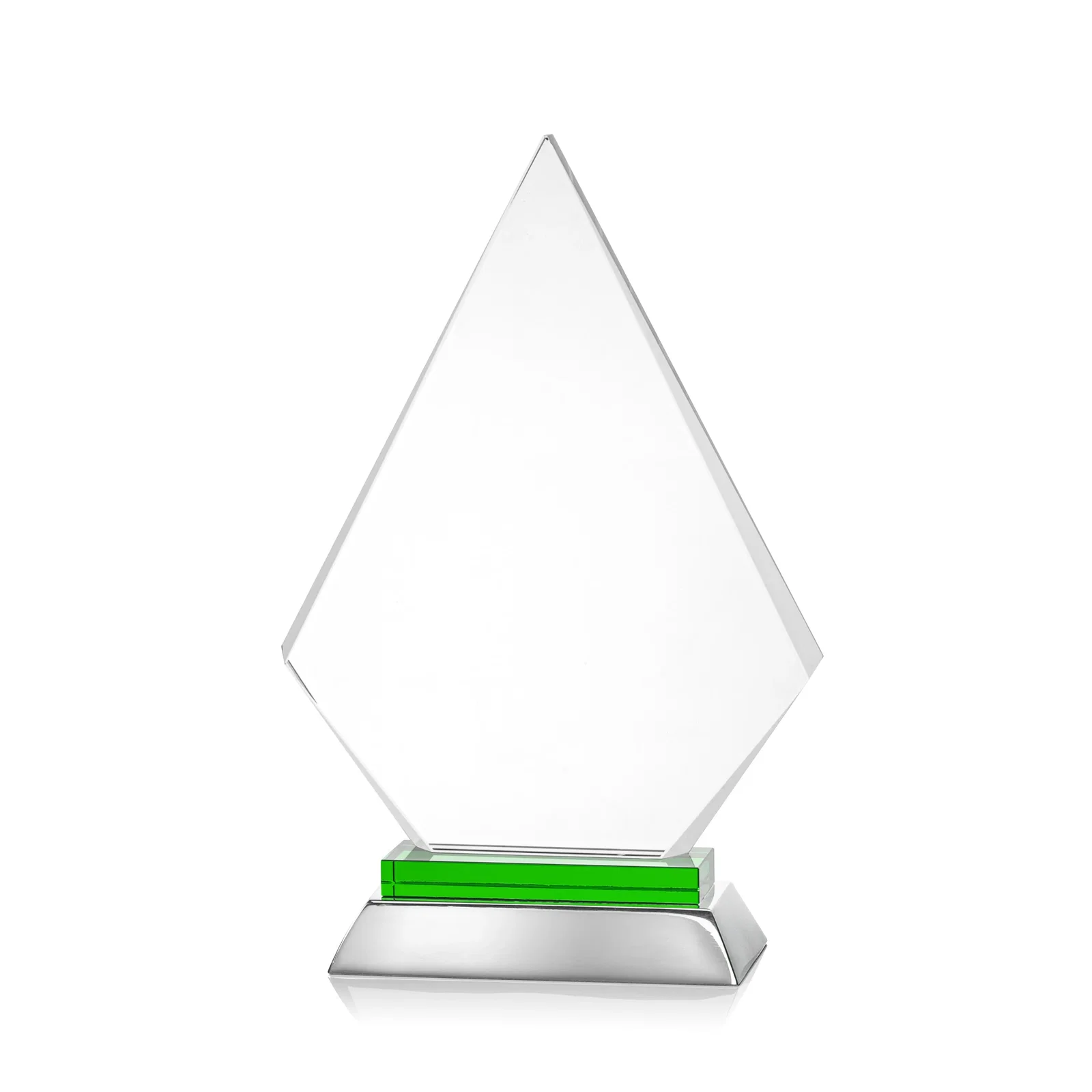 Branded Starfire Crystal and Aluminum Diamond Peak Award on Sapphire Base for retirement presentations