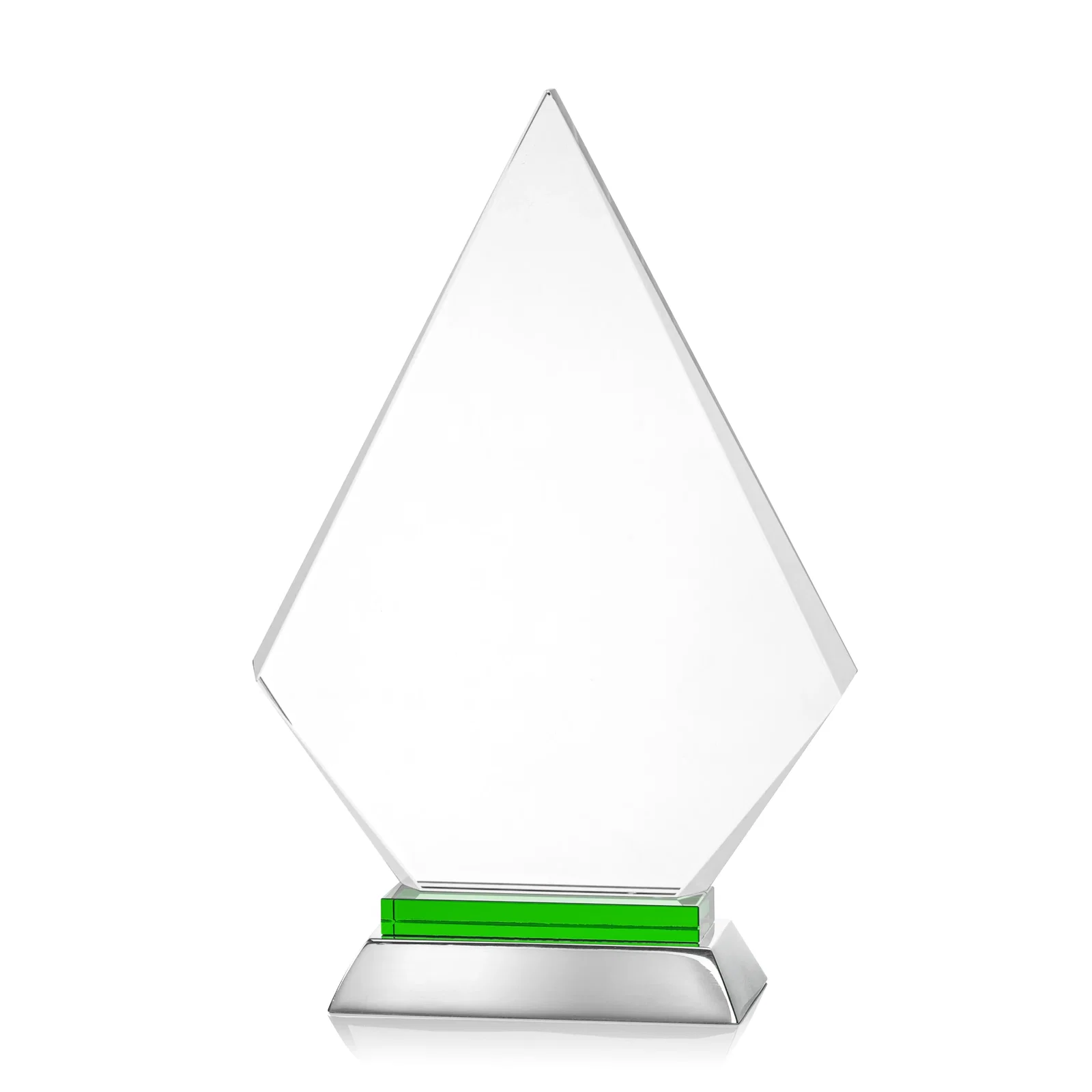 Branded Starfire Crystal and Aluminum Diamond Peak Award on Sapphire Base for team milestone celebrations
