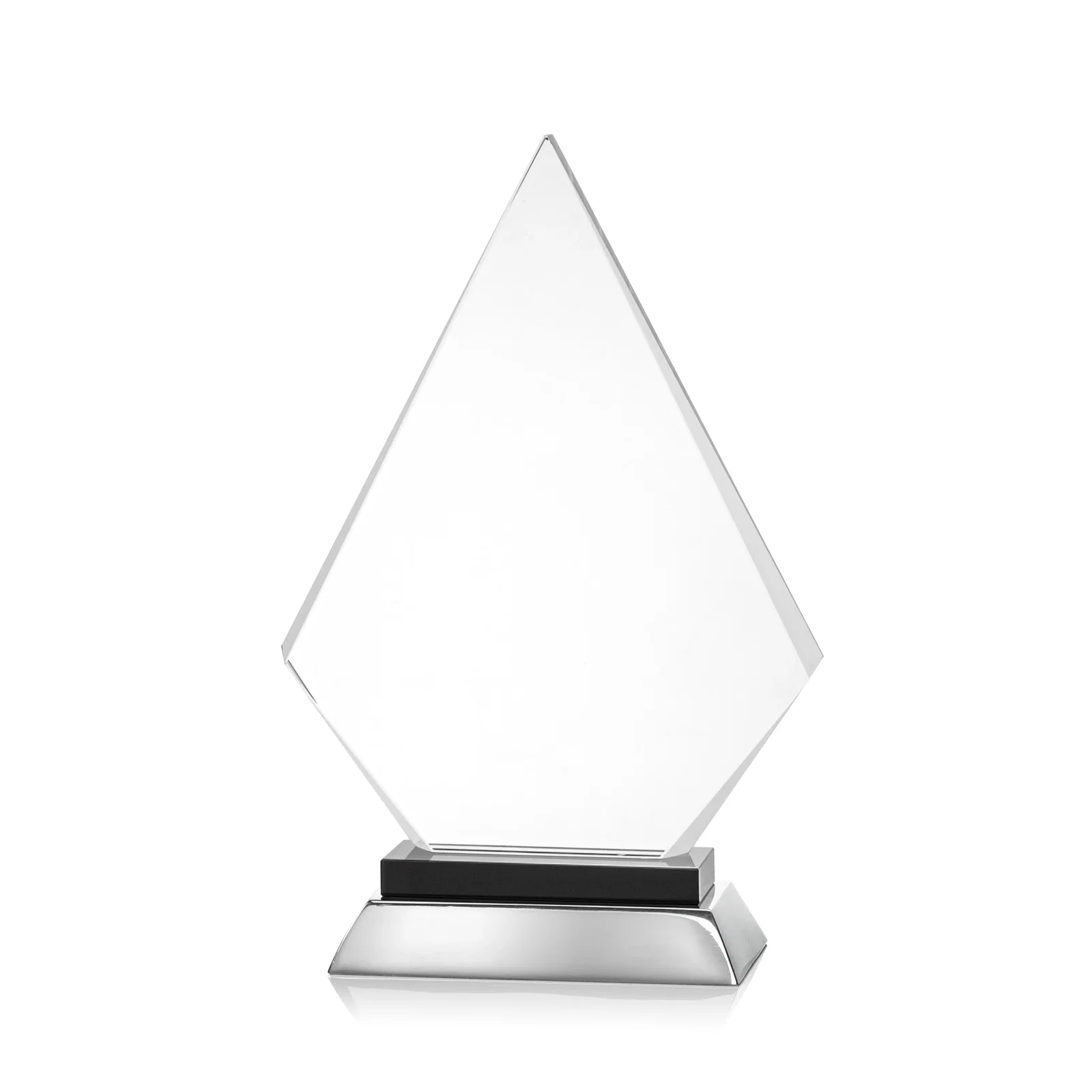 Branded Starfire Crystal and Aluminum Diamond Peak Award on Sapphire Base for donor appreciation