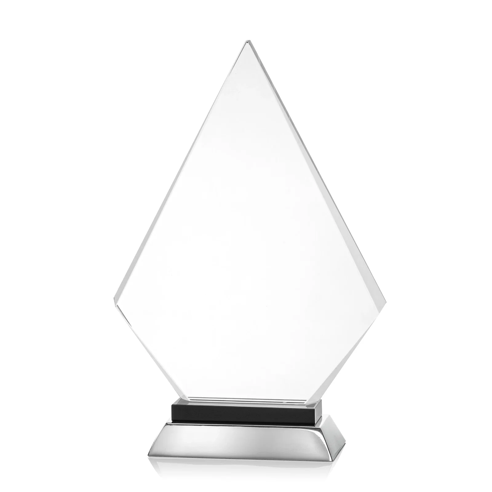 Branded Starfire Crystal and Aluminum Diamond Peak Award on Sapphire Base for graduation ceremonies