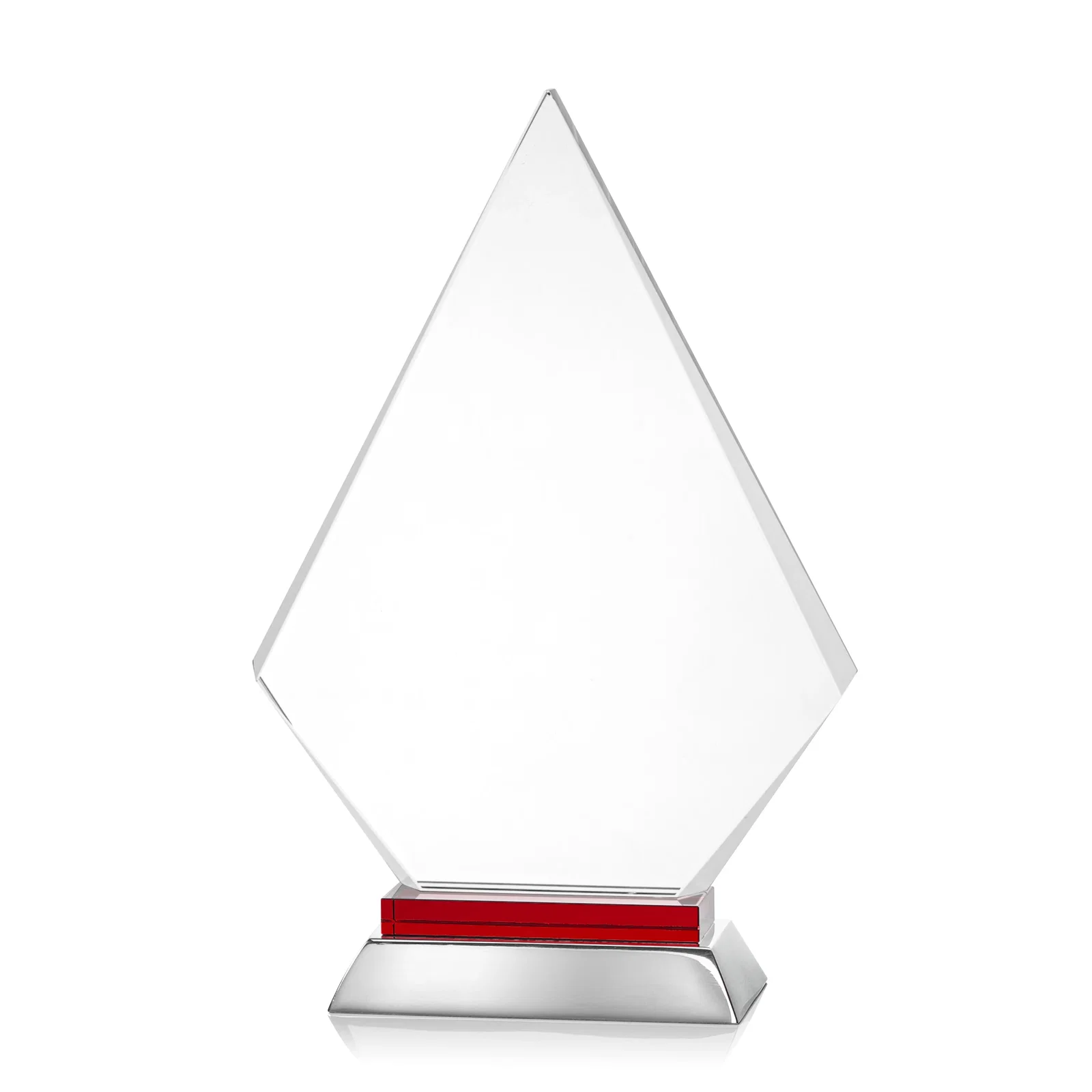 Branded Starfire Crystal and Aluminum Diamond Peak Award on Sapphire Base for safety achievement programs