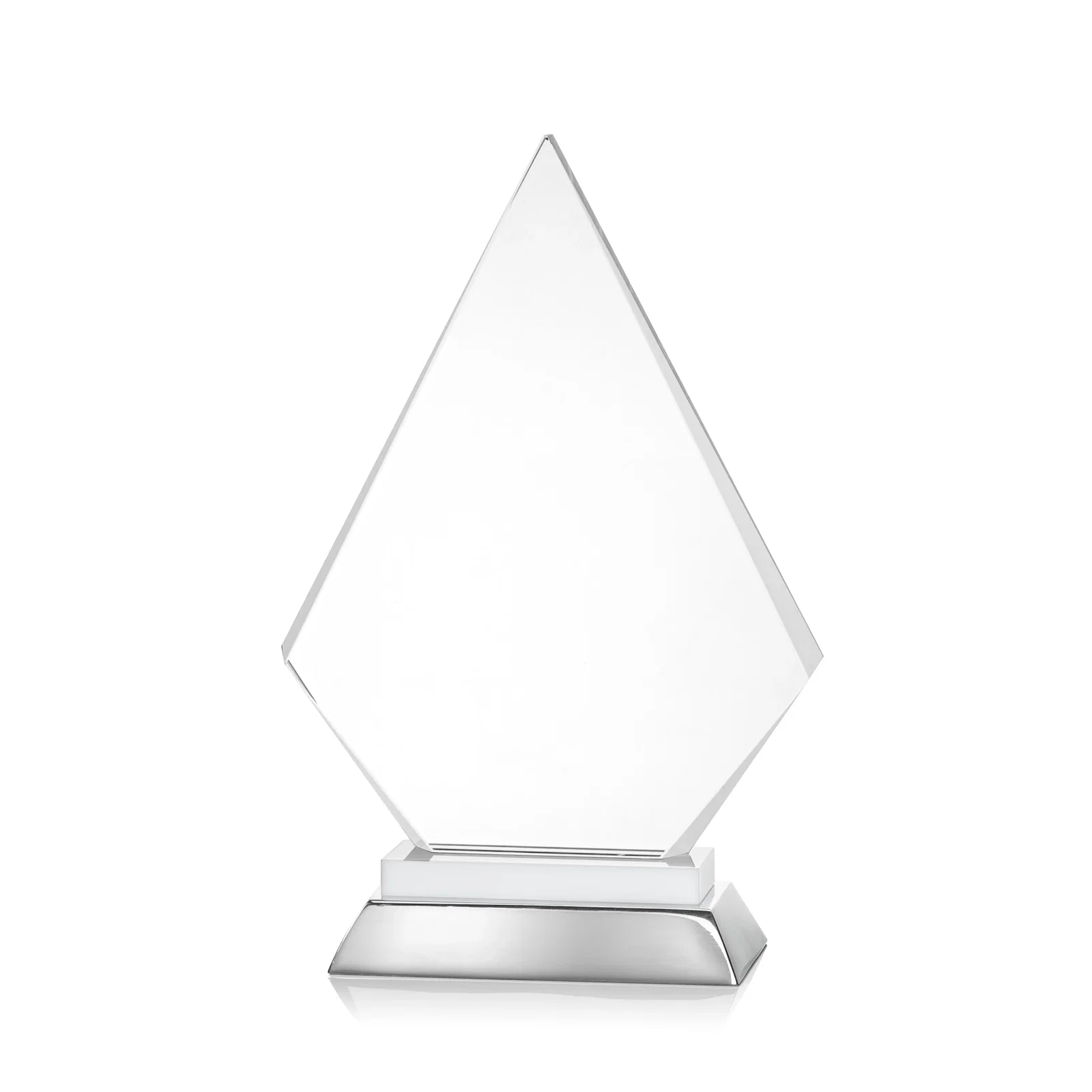 Branded Starfire Crystal and Aluminum Diamond Peak Award on Sapphire Base for volunteer appreciation