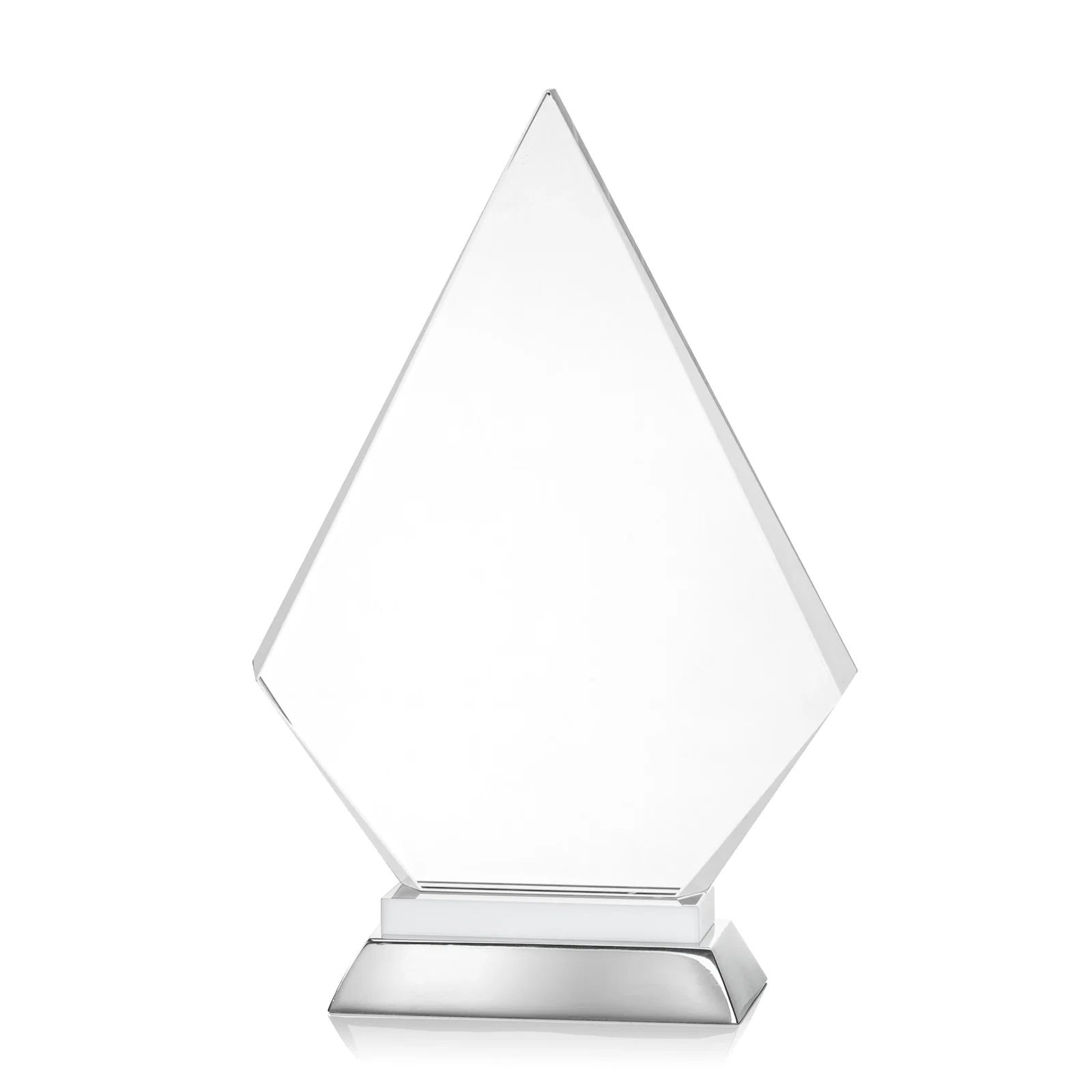 Branded Starfire Crystal and Aluminum Diamond Peak Award on Sapphire Base for dealer and partner awards