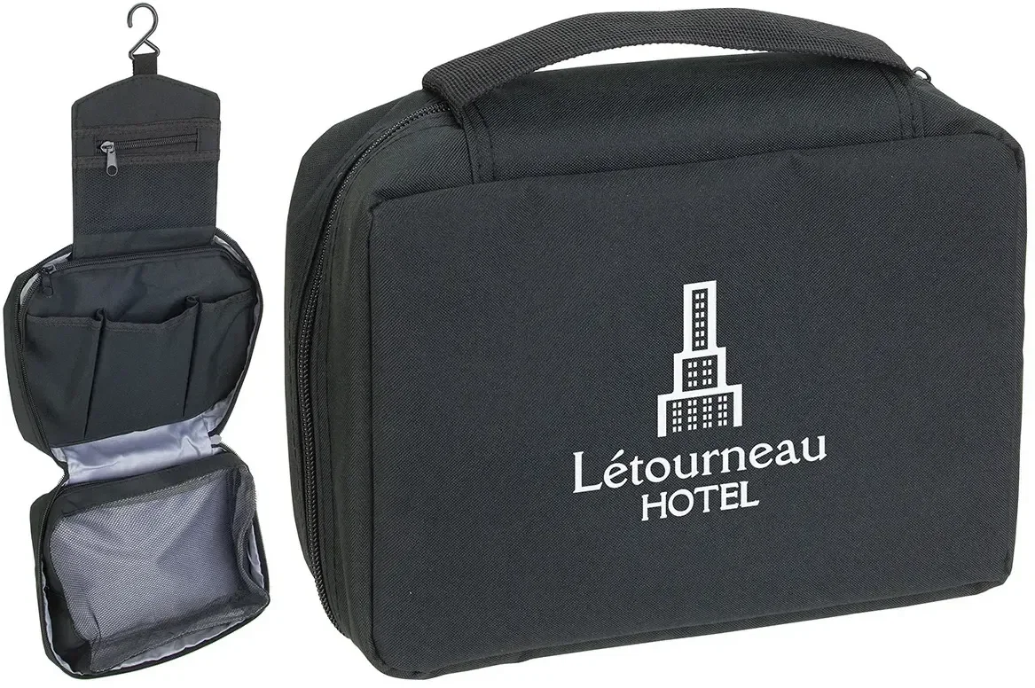 Valise Hanging-Hook Travel Attache, custom promotional toiletry bag with hook and logo
