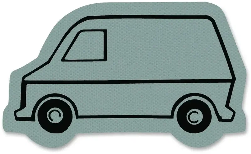 Van Jar Opener. Van-shaped natural rubber jar opener for auto dealer giveaways, view 13