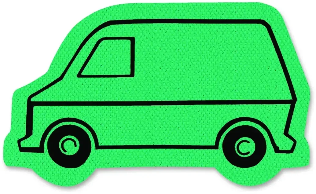 Van Jar Opener. Van-shaped natural rubber jar opener for auto dealer giveaways, view 2
