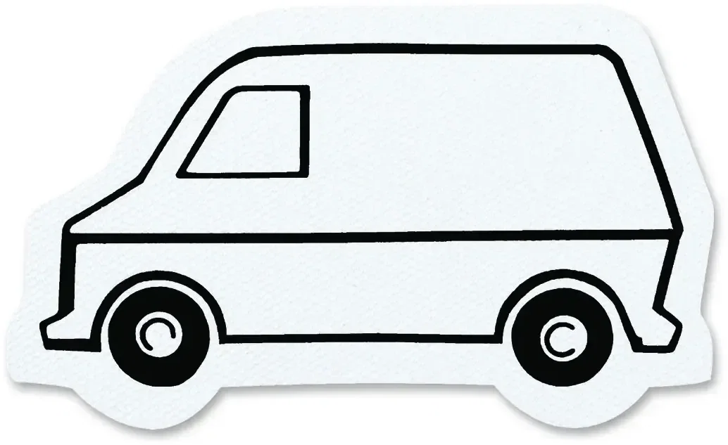 Van Jar Opener. Van-shaped natural rubber jar opener for auto dealer giveaways, view 3
