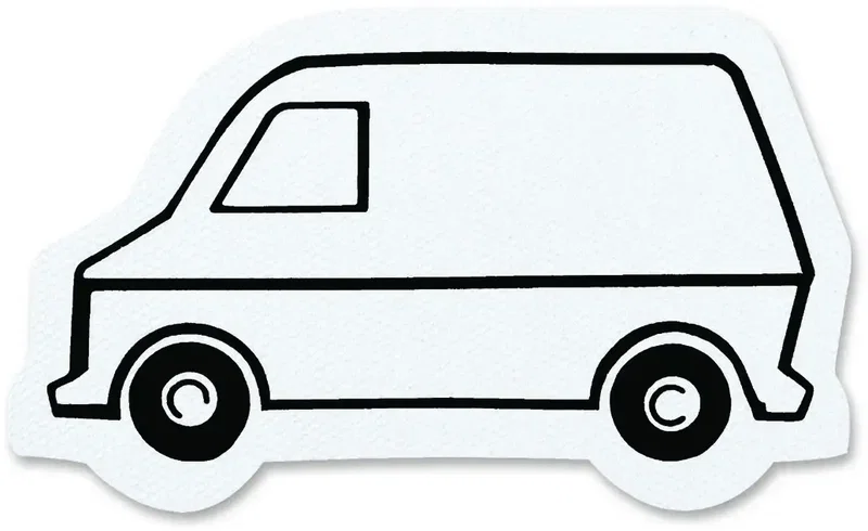 Van Jar Opener. Van-shaped natural rubber jar opener for auto dealer giveaways, view 3