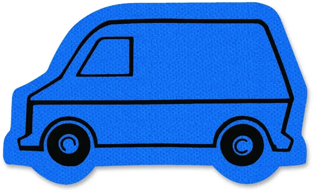 Van Jar Opener. Van-shaped natural rubber jar opener for auto dealer giveaways, view 4