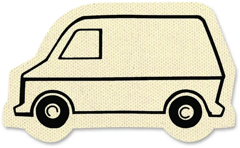 Van Jar Opener. Van-shaped natural rubber jar opener for auto dealer giveaways, view 5