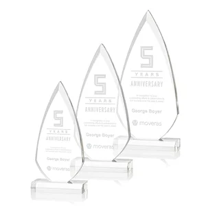 Acrylic Arrowhead Award with Deep Bevels on Beveled Base