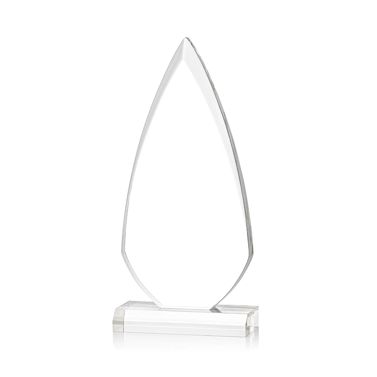 Custom Acrylic Arrowhead Award with Deep Bevels on Beveled Base for volunteer appreciation