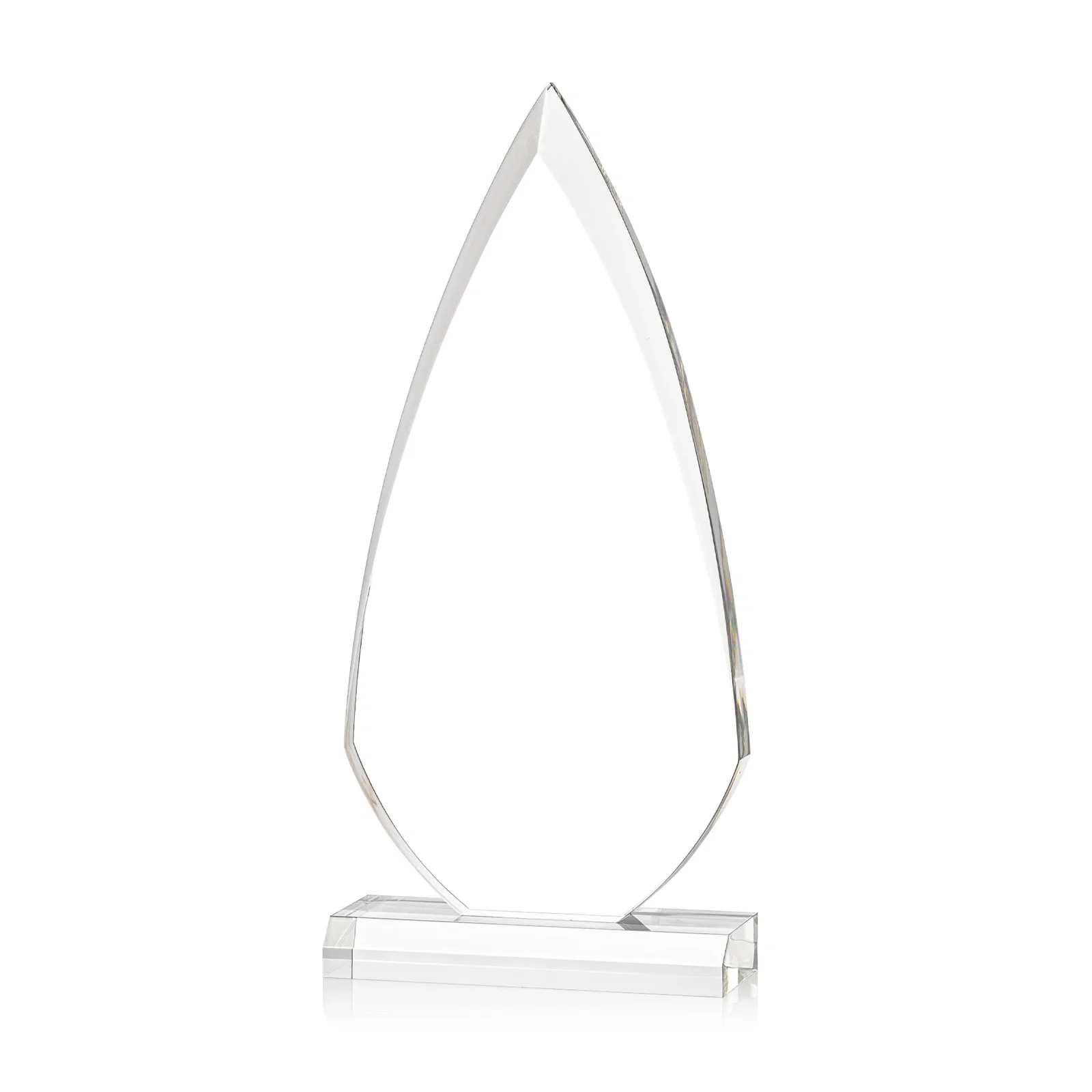 Custom Acrylic Arrowhead Award with Deep Bevels on Beveled Base for dealer and partner awards