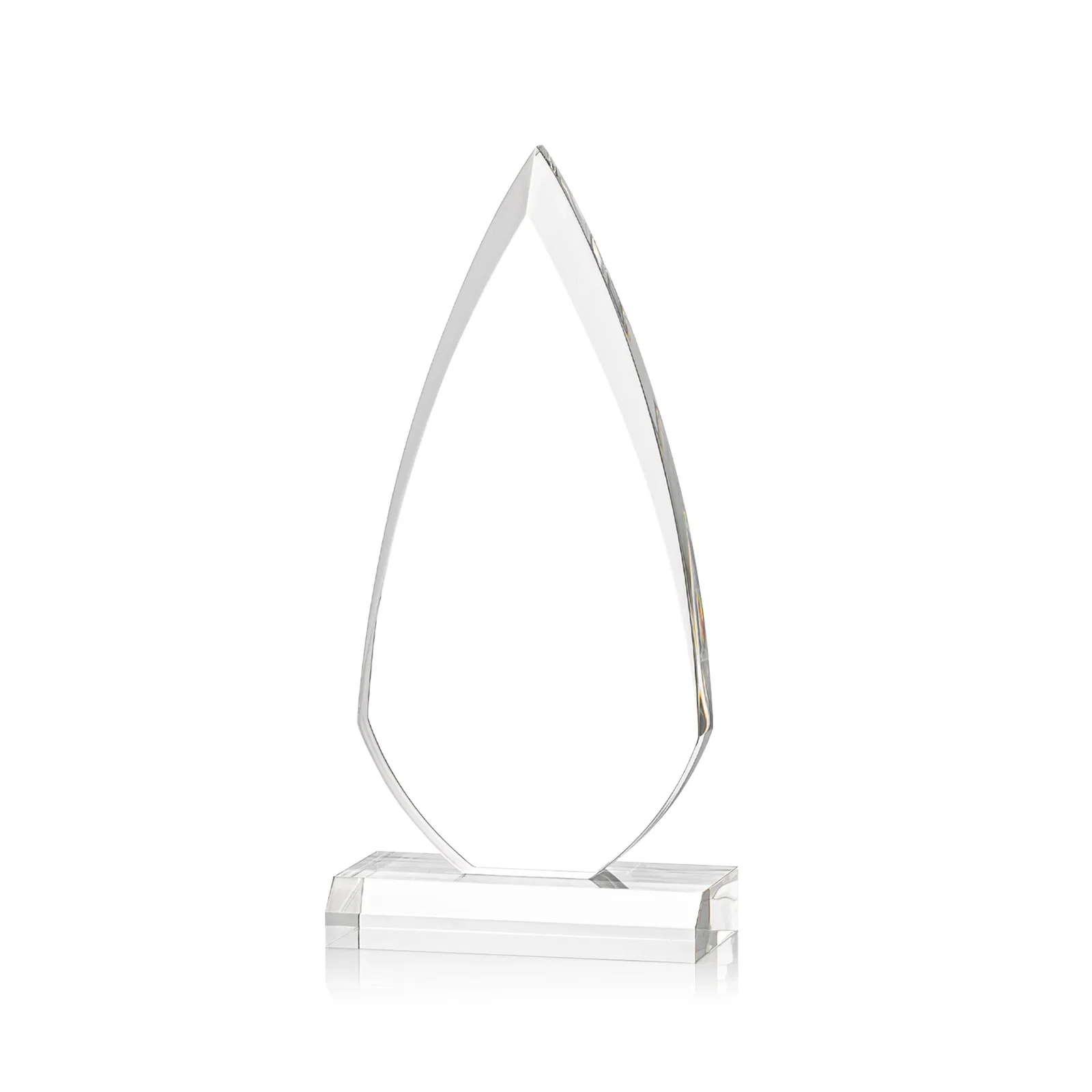 Custom Acrylic Arrowhead Award with Deep Bevels on Beveled Base for safety achievement programs