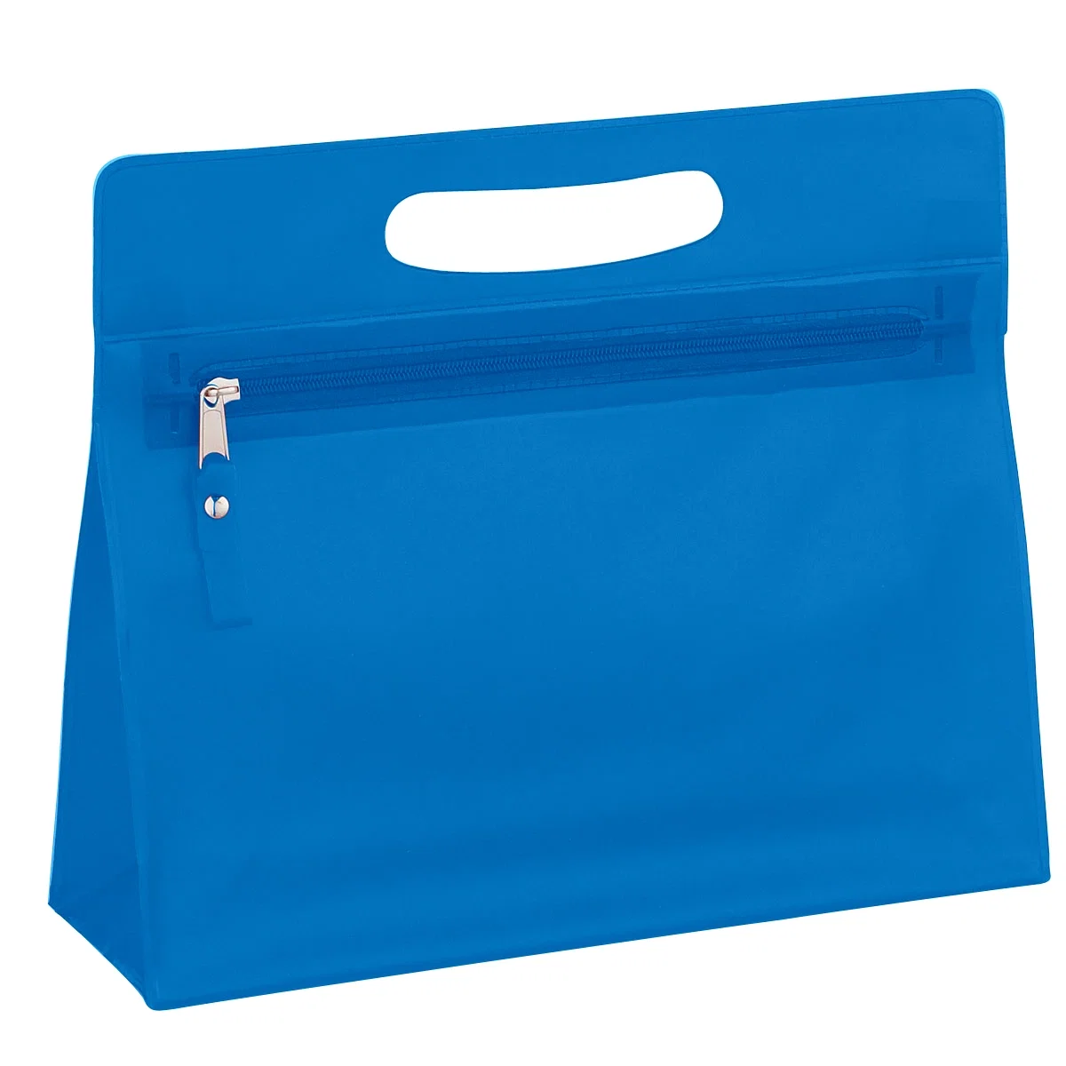 Blue bag held by its upper edge
