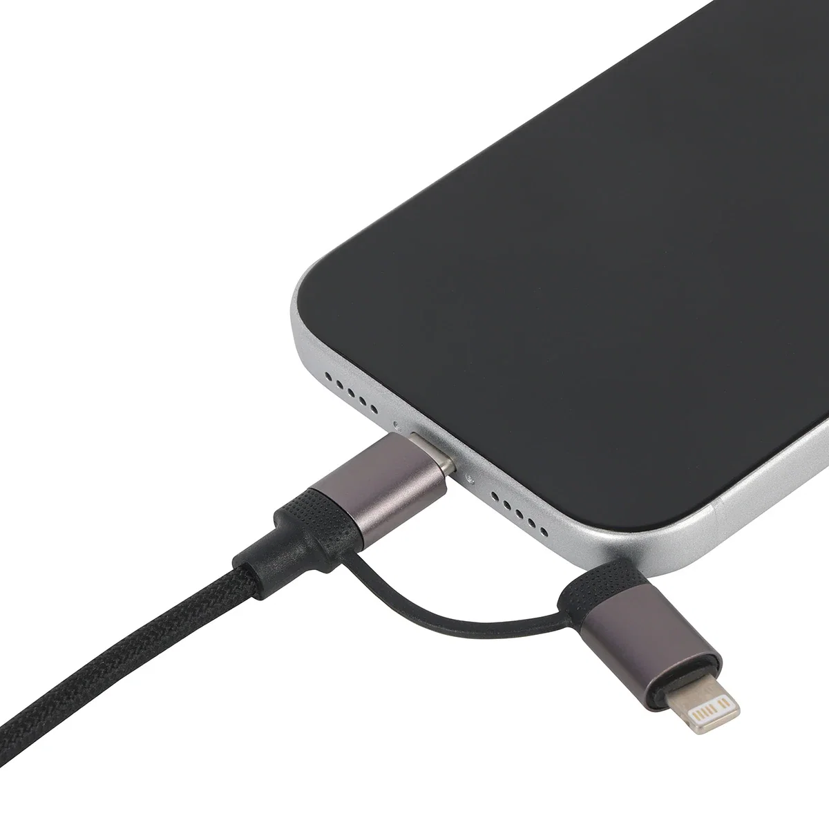 Close-up of the Vector cable's connector housing and logo imprint area