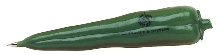 Imprinted Vegetable Pen: Green Pepper — view 2