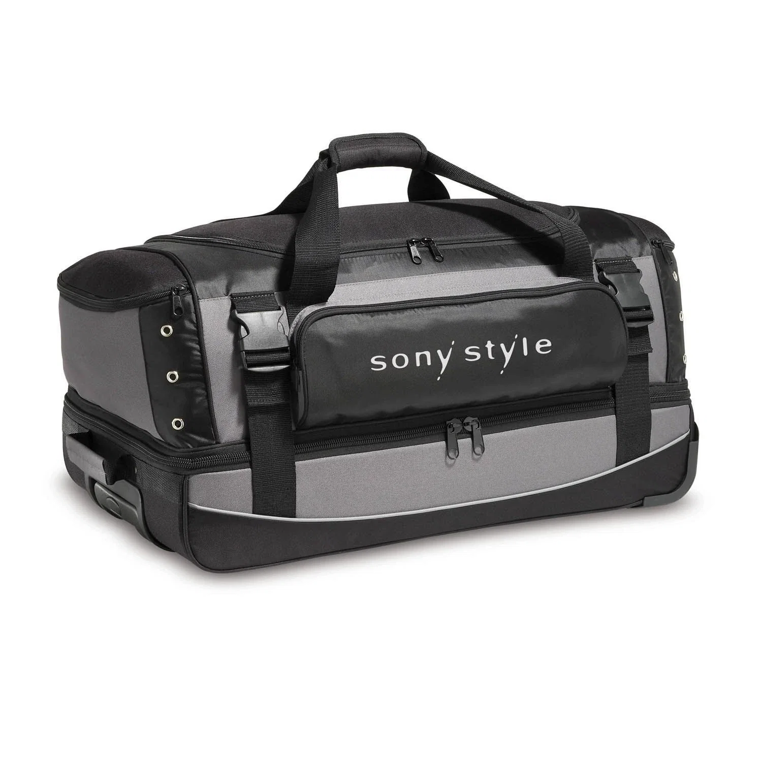 Personalized Velocity Rolling Duffel — Black — view 3