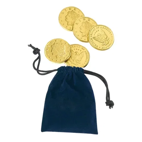 Velour Pouches with Chocolate Coins — view 2