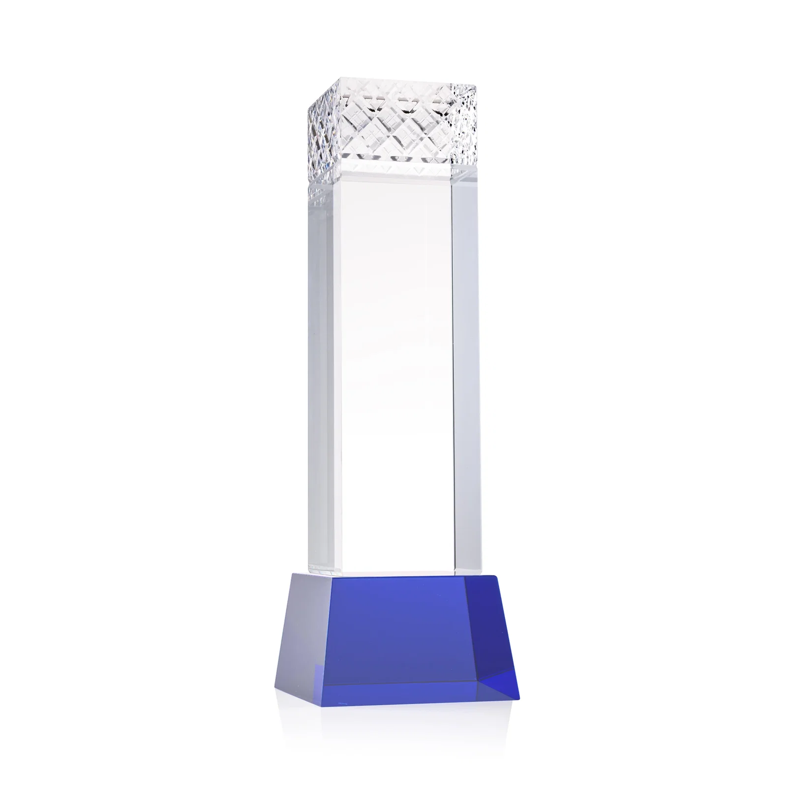 Branded Optical Crystal Column Award With a Diamond-Cut Top, awards for graduation ceremonies