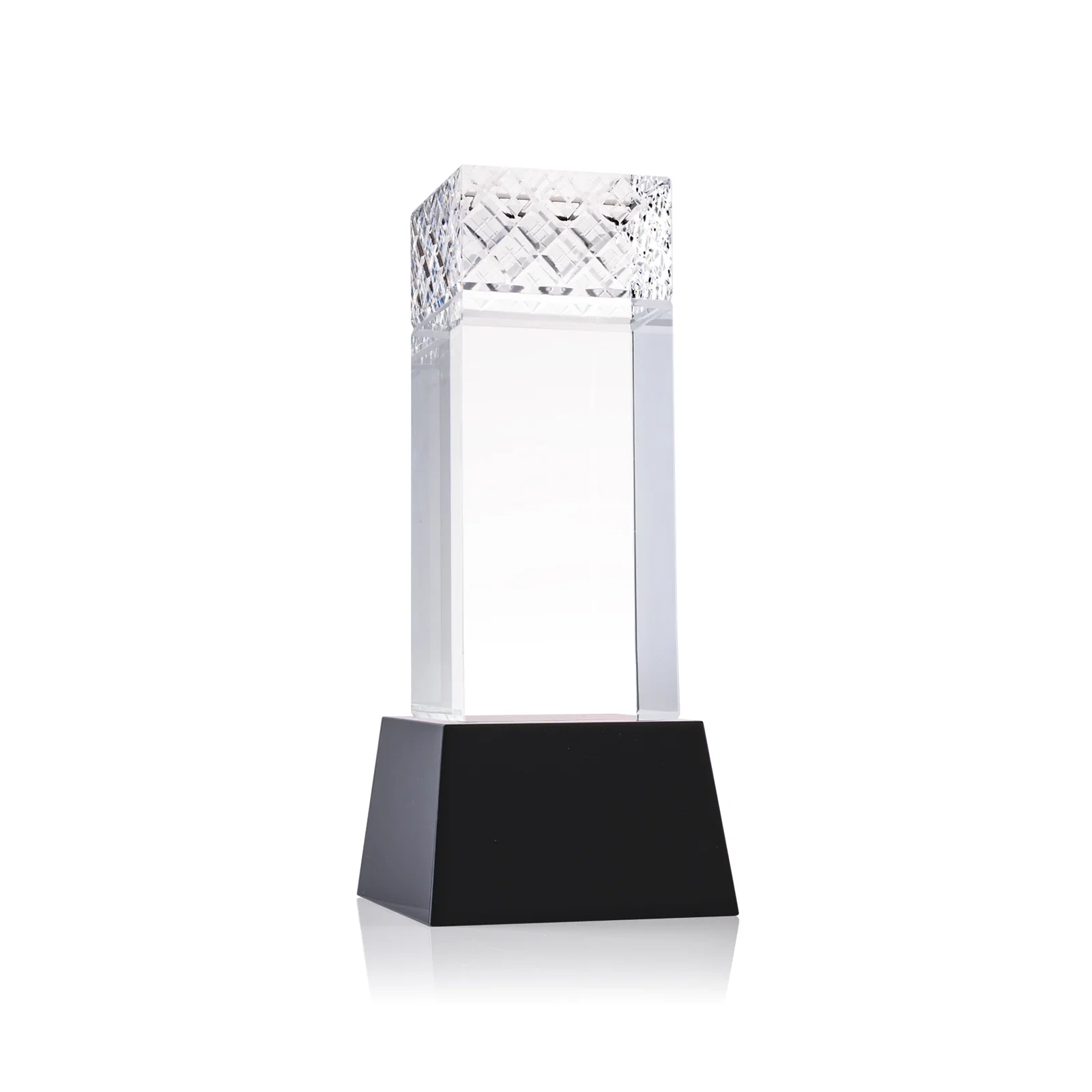 Custom printed Optical Crystal Column Award With a Diamond-Cut Top, awards for service anniversary gifts